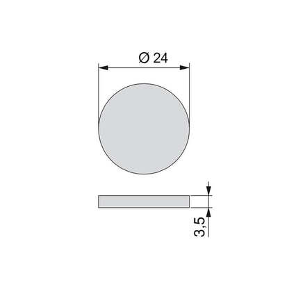 Emuca Lot of 1080 circular adhesive felt protectors for furniture, diameter 24mm, Fiber, Brown plastic