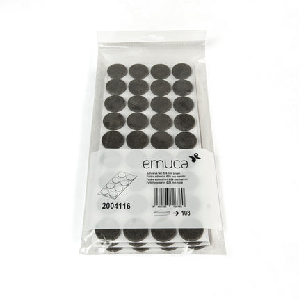 Emuca Pacote com 1080 protetores circulares de feltro adesivo para móveis, diâmetro 24 mm, Fibra, Plástico marrom