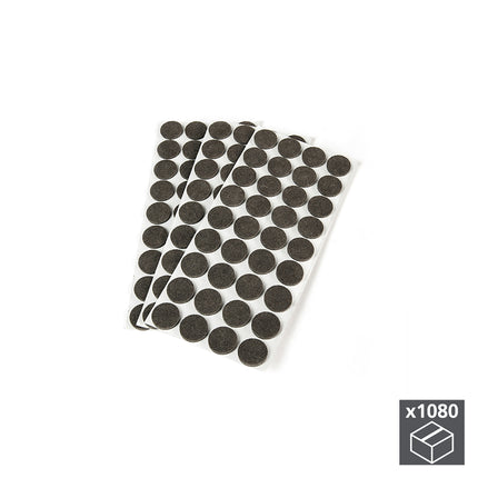 Emuca Pacote com 1080 protetores circulares de feltro adesivo para móveis, diâmetro 24 mm, Fibra, Plástico marrom
