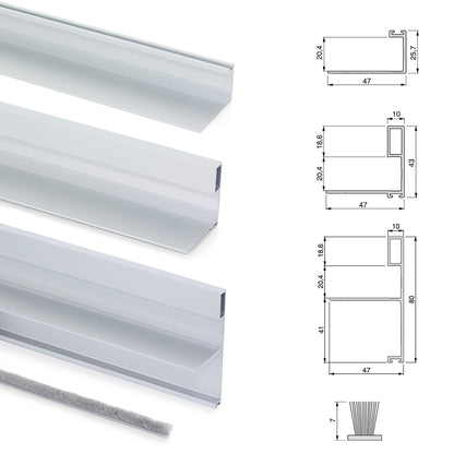 Emuca Kit de herrajes para armario de 2 puertas correderas y cierre suave Space, espesor 19-20mm, tableros no incluidos, Anodizado mate