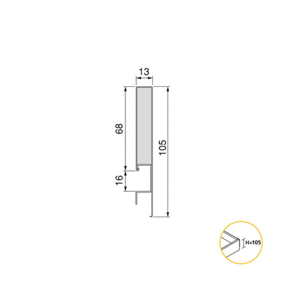 Concept outer drawer 30 kg height 105 mm, Anthracite grey/White, Steel, 1 kit 