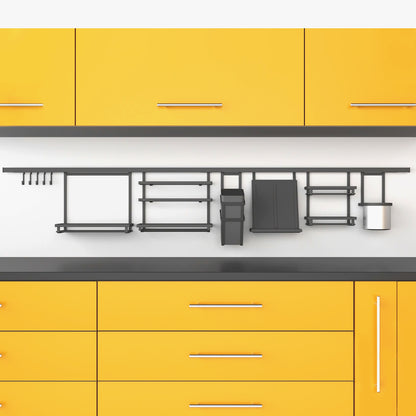 Emuca Titane kitchen accessories hanging profile, length 1.1m, aluminium and Zamak, anthracite grey