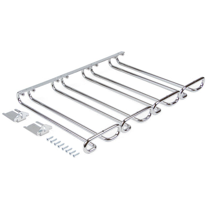 Emuca Soporte para copas para muebles de 4 líneas, longitud 280mm, Acero, Cromado