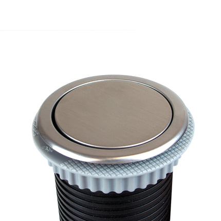 Emuca Vertikal Push 60 multiconector removível, diâmetro 60mm, 2 tomadas tipo Schuko, 2 USB tipo A, Aço e Plástico, Aço inoxidável