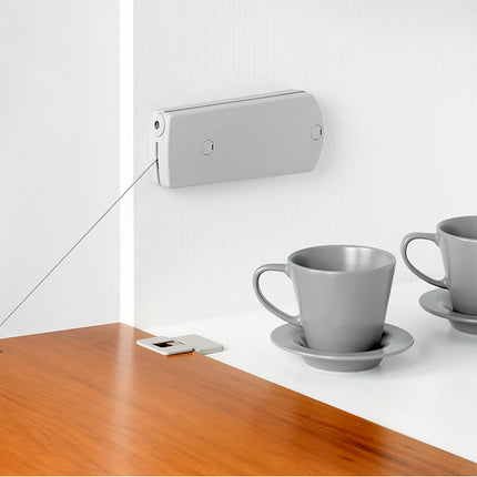 Emuca Mecanismo para puertas abatibles Microwinch, 4kg, Acero y Plástico, Gris