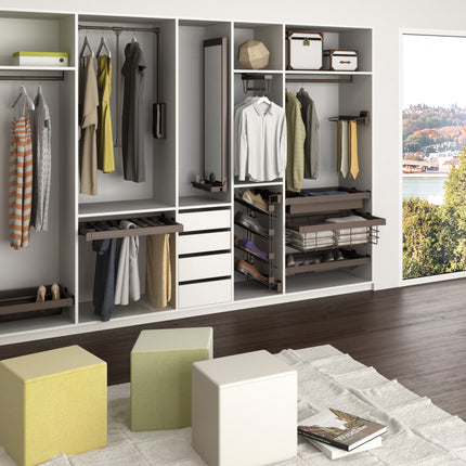 Emuca Espejo extraíble para interior de armario Plástico y Aluminio