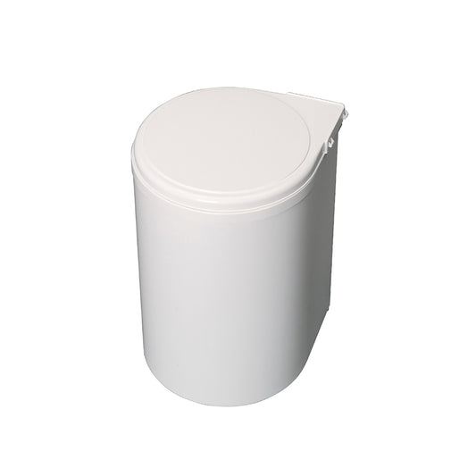 Emuca Recycling container for fixing to the furniture door, 1 removable 13-litre container, Plastic, White