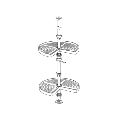 Emuca Shelvo 3/4 rotating tray set, for 800mm module, Plastic and Aluminum, Grey