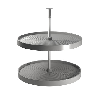 Emuca Shelvo circular tray set for kitchen furniture, for 800mm module, Plastic and Aluminum, Grey