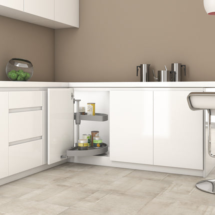 Juego de bandejas giratorias Shelvo 1/2 luna, Plástico y Aluminio