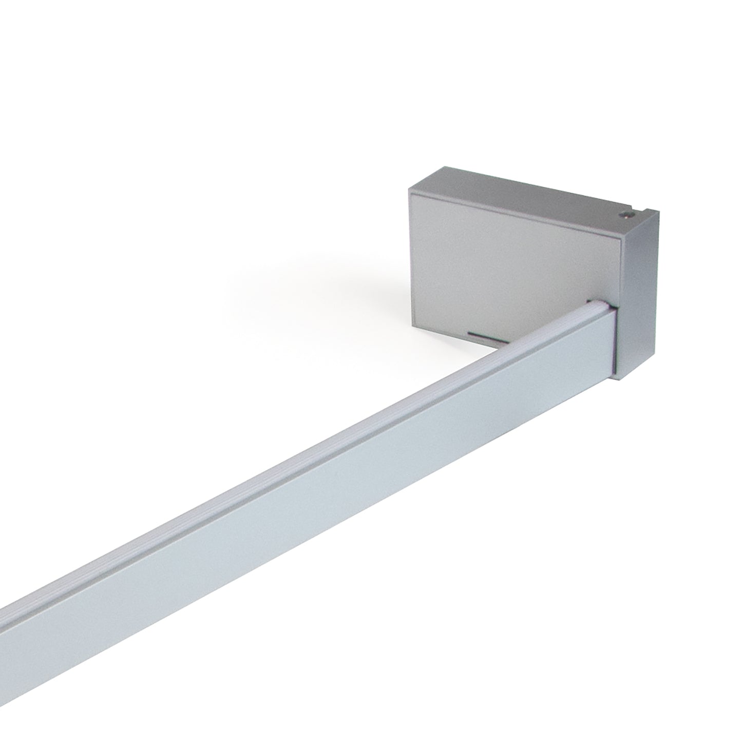 Castor LED closet rail with light, removable battery and motion sensor, painted mocha/anodized