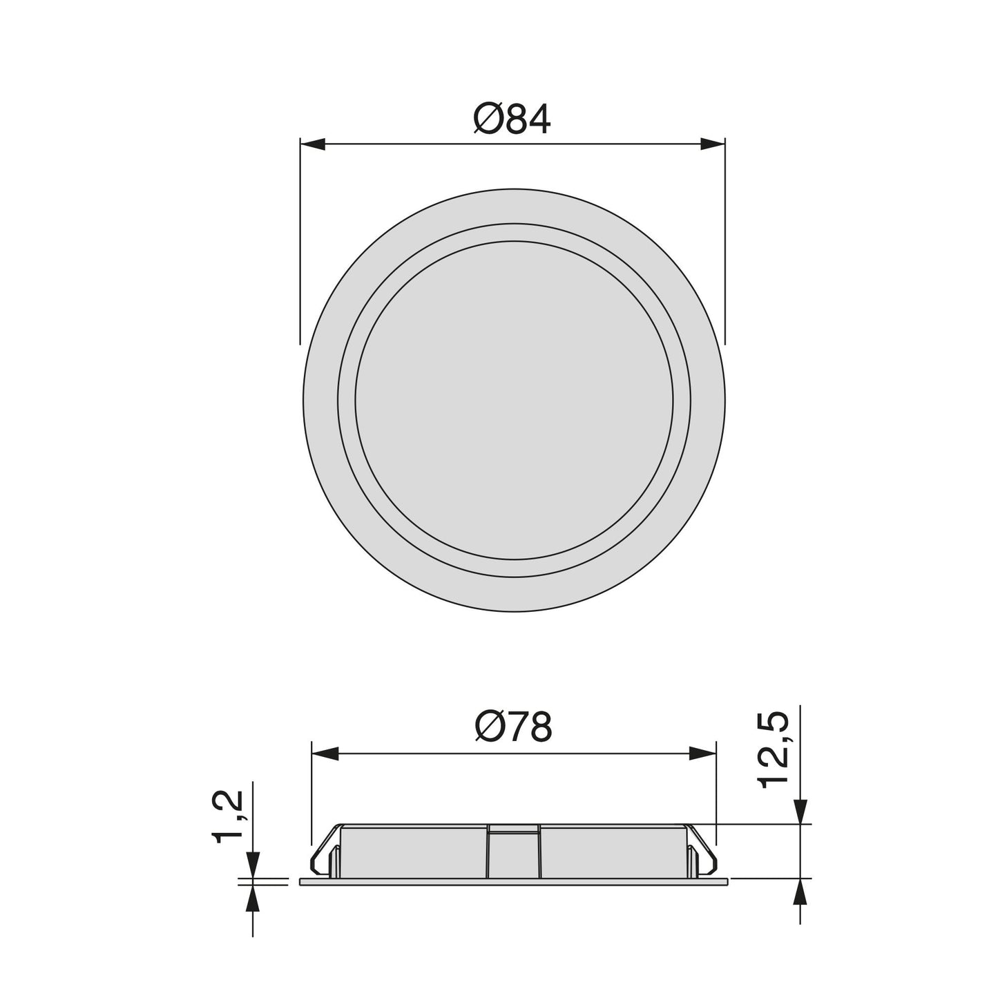 Emuca Mizar LED luminaire for recessed installation in furniture without the need for a converter (AC 230V 50Hz), 84, Black painted