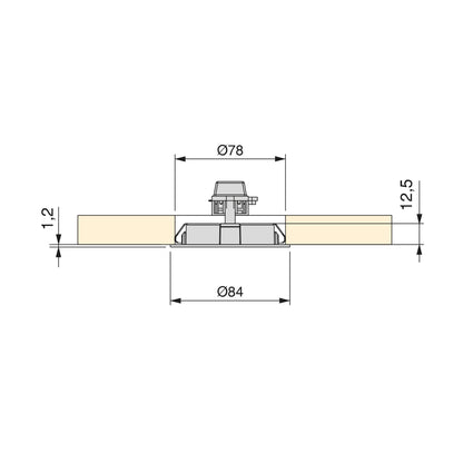 Emuca Mizar LED luminaire for recessed installation in furniture without the need for a converter (AC 230V 50Hz), 84, Black painted