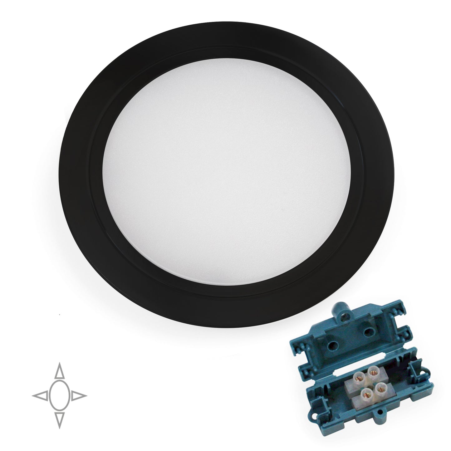 Emuca Mizar LED luminaire for recessed installation in furniture without the need for a converter (AC 230V 50Hz), 84, Black painted