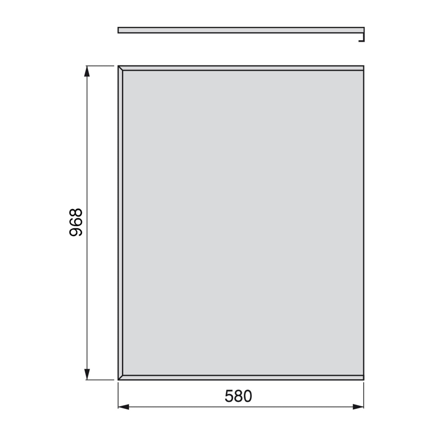 Emuca Kitchen furniture bottom protector, 16mm board, Plastic and natural aluminium