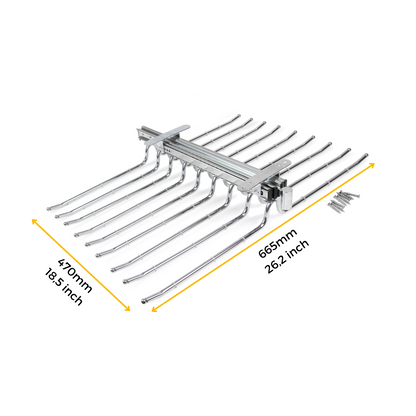 Emuca Double removable trouser rack for Self wardrobe, Steel and Plastic, Chrome