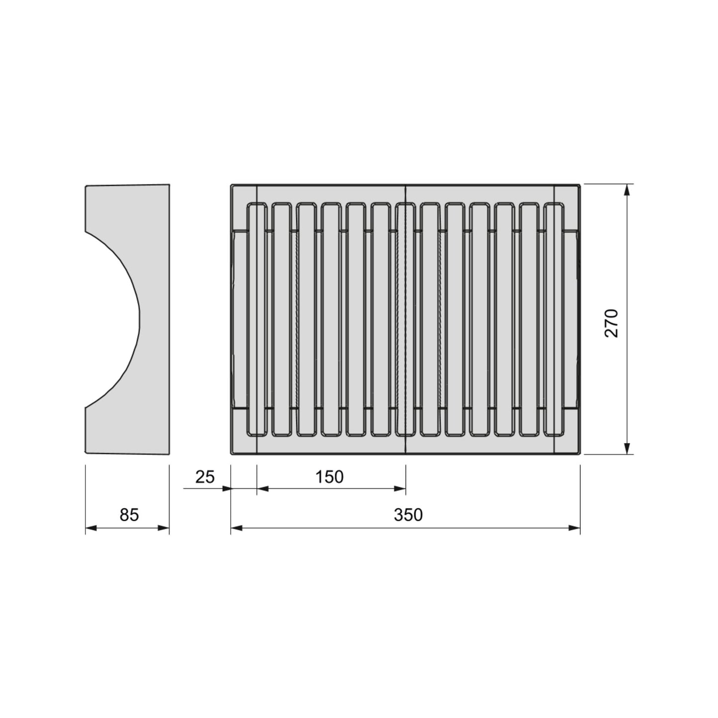 Emuca Plate organizer kit for furniture, with capacity for 13 plates, Plastic, Anthracite grey