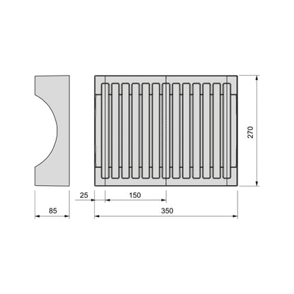 Emuca Plate organizer kit for furniture, with capacity for 13 plates, Plastic, Anthracite grey