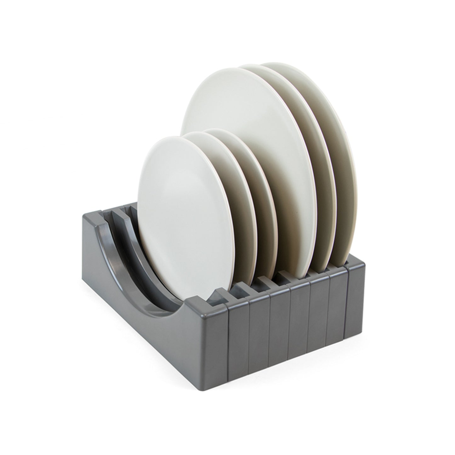 Emuca Plate organizer kit for furniture, with capacity for 13 plates, Plastic, Anthracite grey