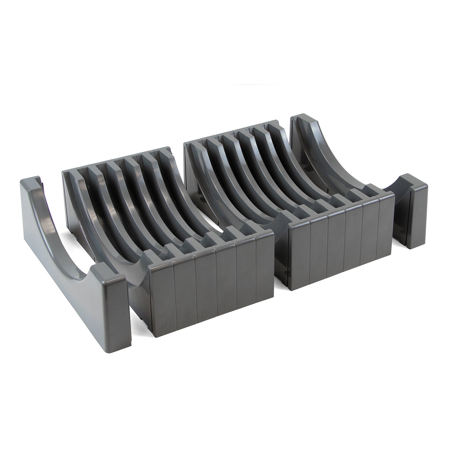 Emuca Plate organizer kit for furniture, with capacity for 13 plates, Plastic, Anthracite grey