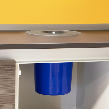 Emuca Cubo de basura empotrable para encimera de cocina Recycle, 1 vaso extraíble de 5/7 litros, Acero inoxidable y Plástico