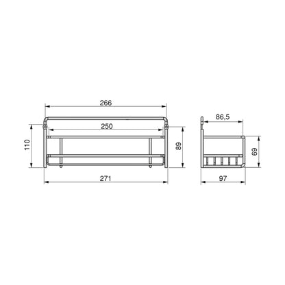 Emuca Set of 3 spice racks for Supra kitchen furniture, Steel, Chrome