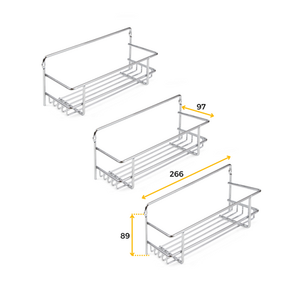 Emuca Set of 3 spice racks for Supra kitchen furniture, Steel, Chrome