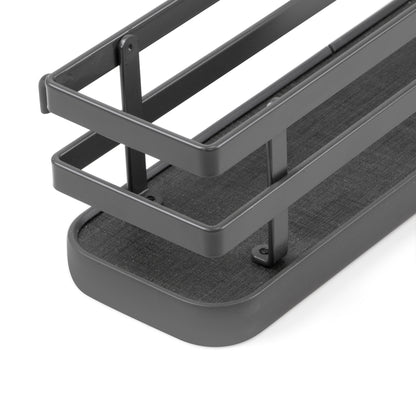 Emuca Titane spice rack tray kit for kitchen cabinet or wall, Steel, Anthracite grey