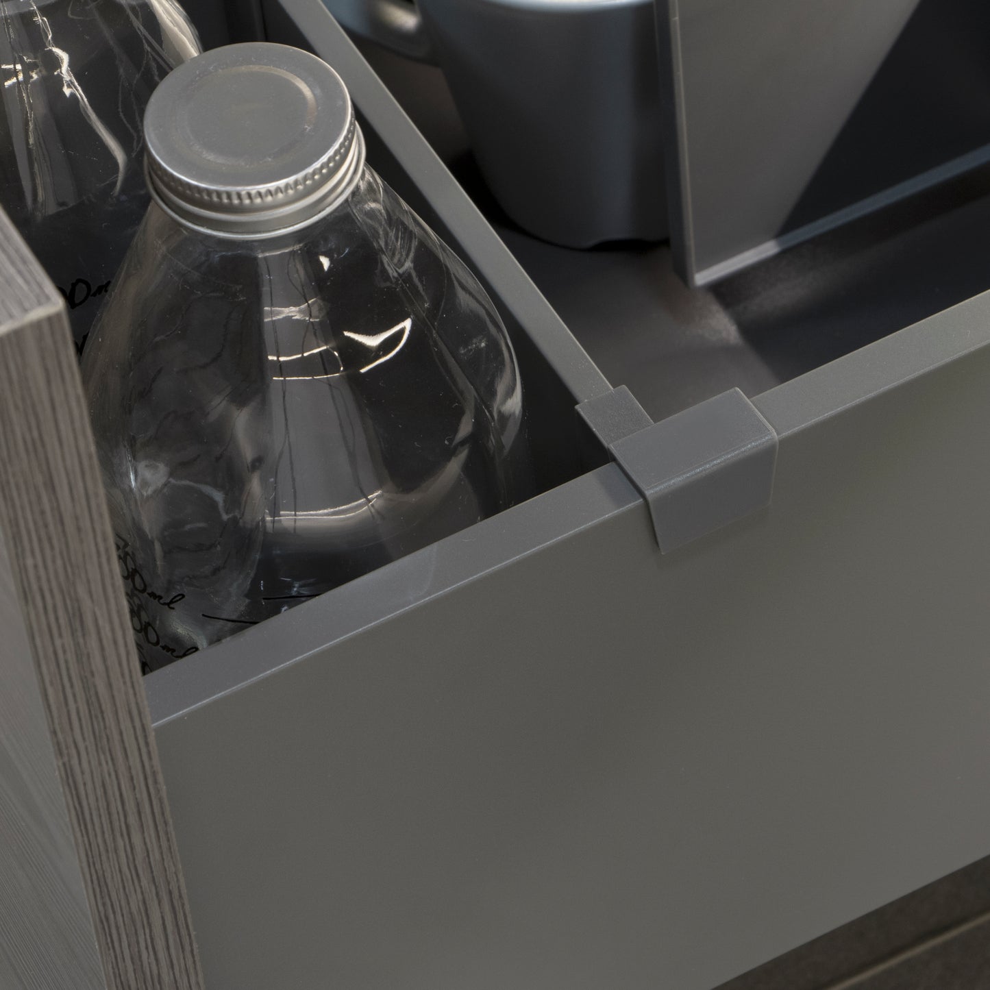 Emuca Kit of accessories for dividers inside Vertex-Concept drawers, width 600mm, Aluminium and Plastic, Anthracite grey