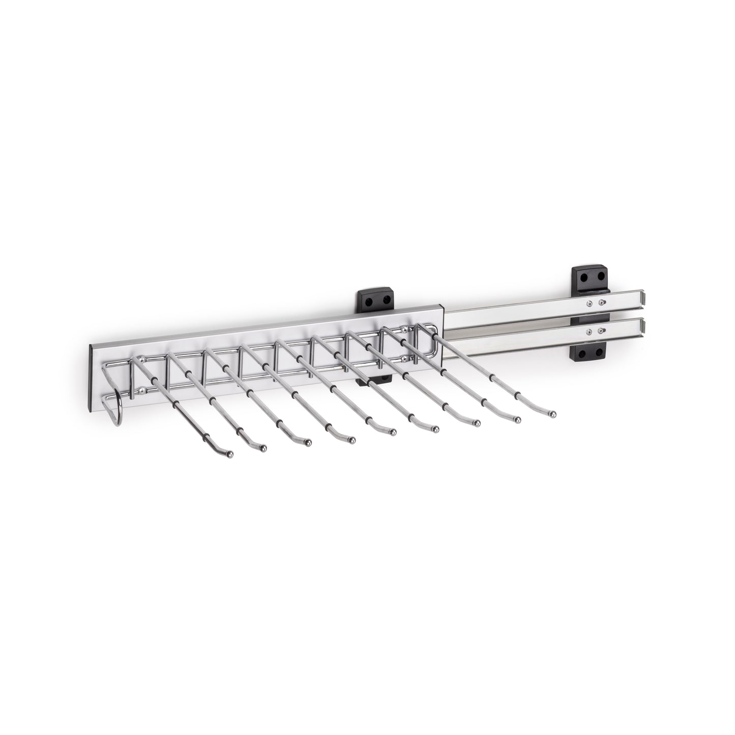 Emuca Side-mounted trouser rack for Self wardrobe, Left hand, Steel and Plastic and Aluminium, Chrome