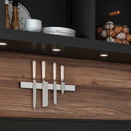 Emuca Barra magnética para cuchillos de cocina, Acero inoxidable