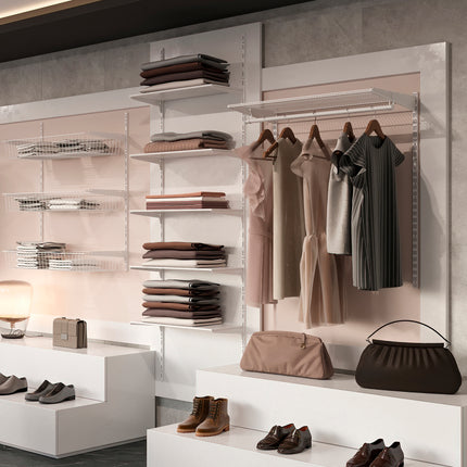 Kit Emuca para 3 prateleiras com suportes e perfis de fixação à parede Jagmet