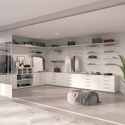 Emuca Lote para 4 estantes con soportes y placas de fijación a pared Jagmet, longitud 230mm, Acero, Pintado blanco