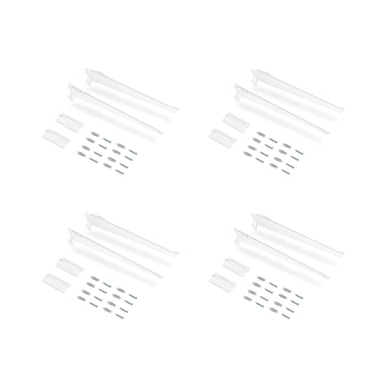 Emuca Lote para 4 estantes con soportes y placas de fijación a pared Jagmet, longitud 230mm, Acero, Pintado blanco