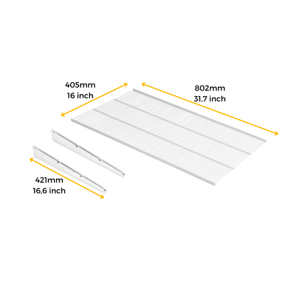 Emuca Conjunto de 2 prateleiras metálicas e suportes Jagmet, Aço, Pintado a branco