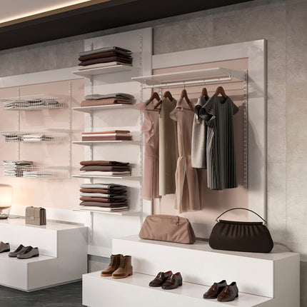 Emuca Conjunto de 2 prateleiras metálicas e suportes Jagmet, Aço, Pintado a branco