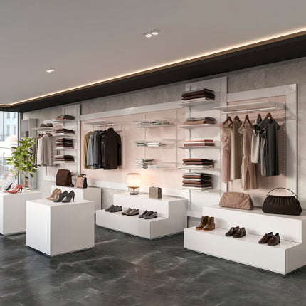 Emuca Conjunto de 2 prateleiras metálicas e suportes Jagmet, Aço, Pintado a branco