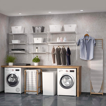 Emuca Conjunto de 2 cabides para cabides dobráveis ​​para roupeiro Jagmet, Aço, Pintado a branco