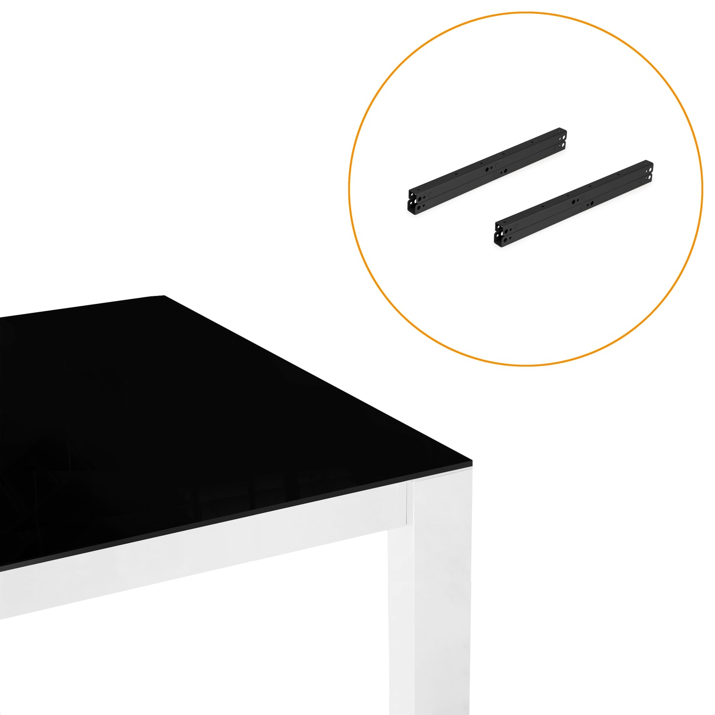 Emuca Lifting mechanism set for coffee tables, allows the table to be raised 135mm, Steel, Black painted