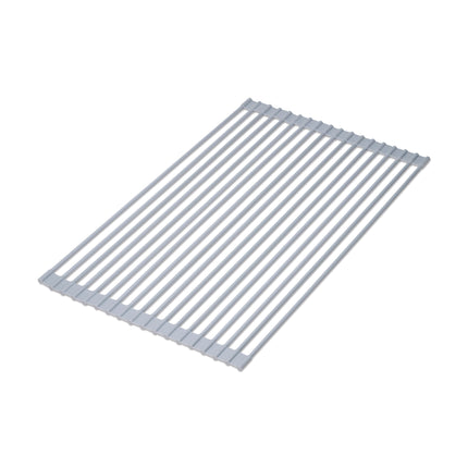Emuca Escurreplatos flexible y enrollable de silicona, Acero y Plástico, Gris