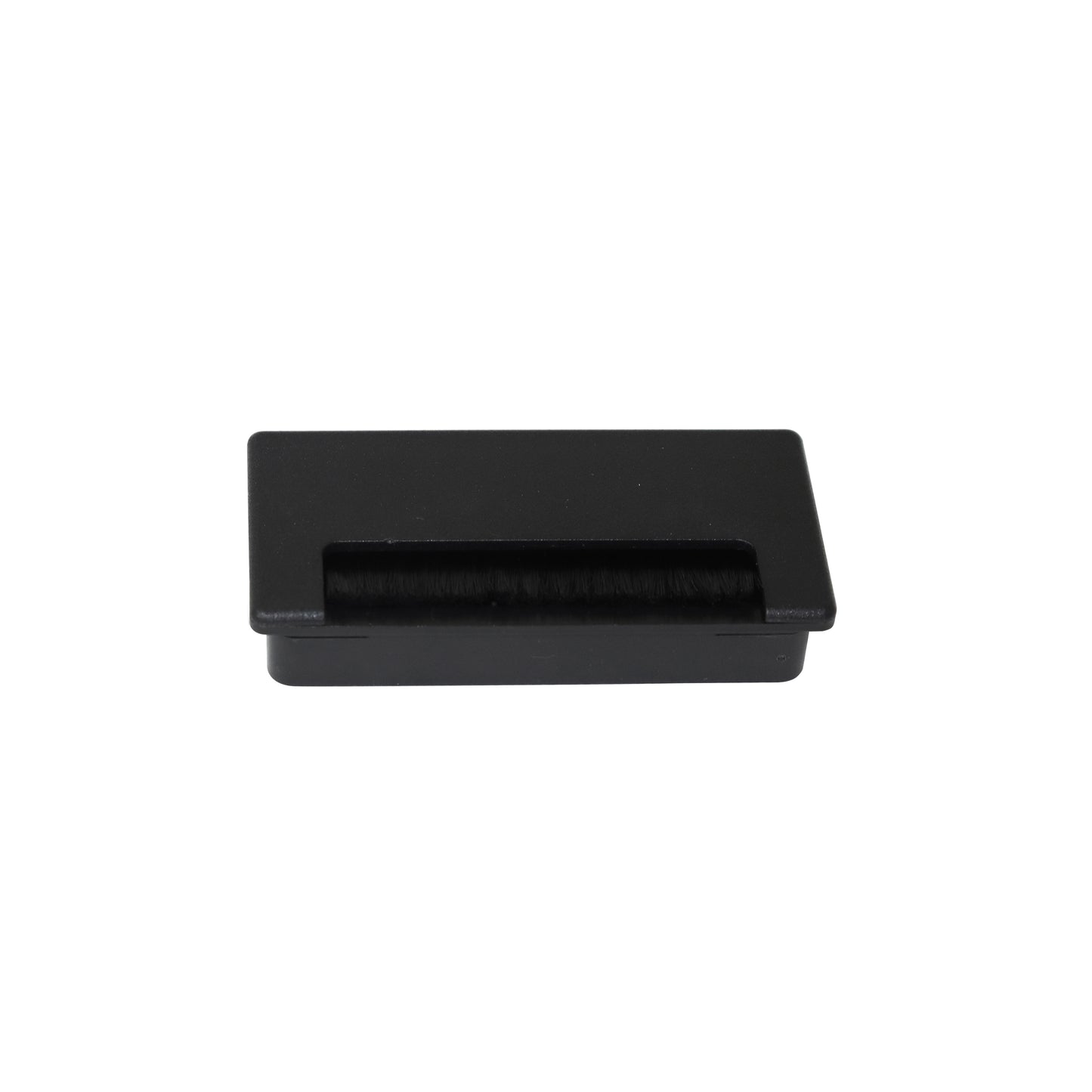 Emuca Plasquare 2 cable grommet for table, Black plastic, Plastic