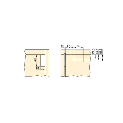 Emuca Lot of 5 Hook high module hanger kits with plate and caps, Steel and Plastic, Grey