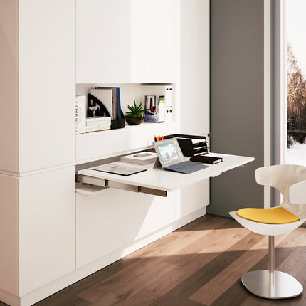 Emuca Guias de Mesa Extensíveis Lunch+39, Alumínio, Aço Inoxidável Anodizado