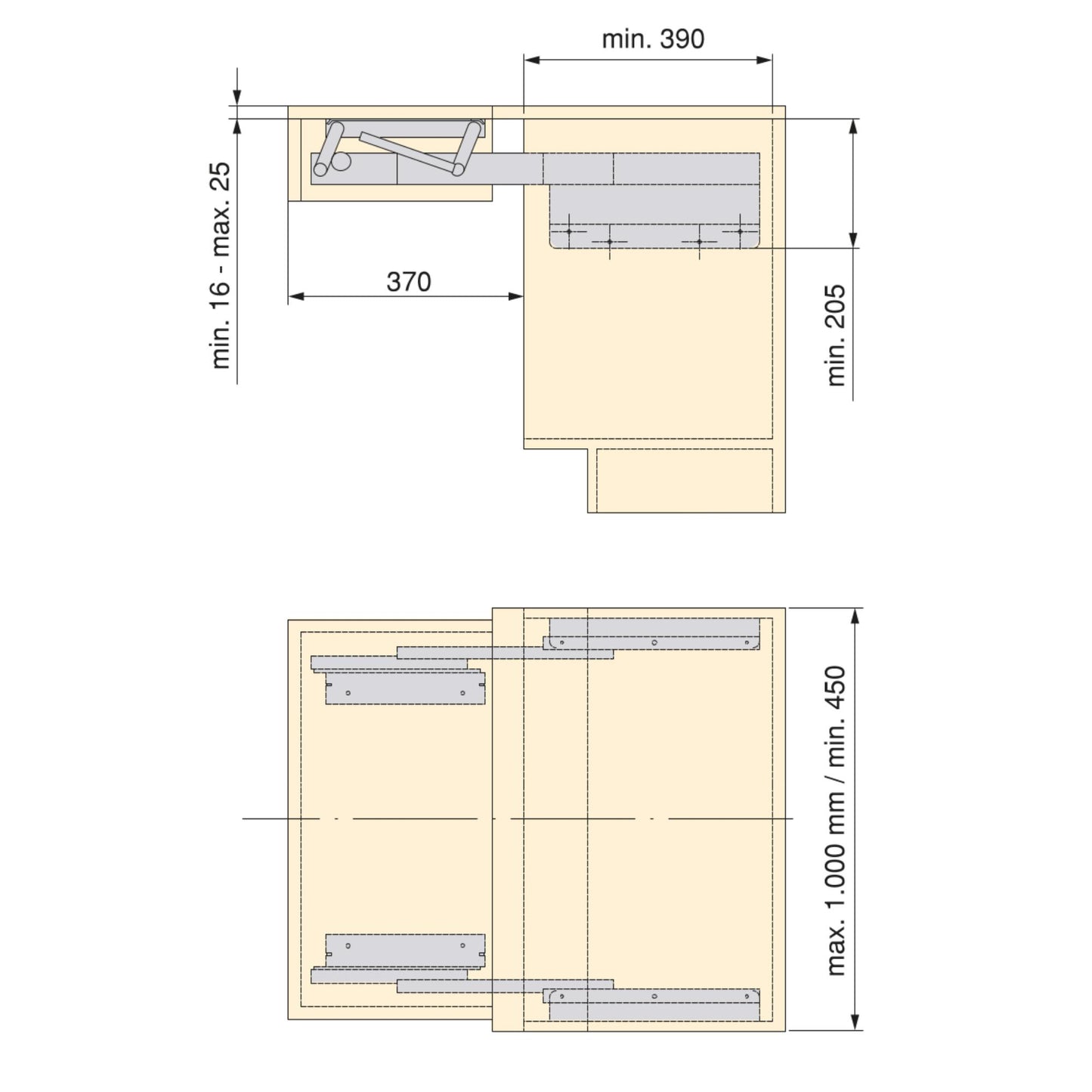 Emuca Guías para mesa extensible y elevable Oplà Folding+39, Aluminio, Anodizado inox