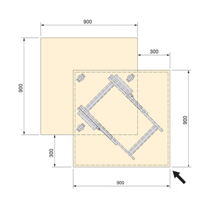 Emuca Corner sliding table guides, aluminium, anodised stainless steel