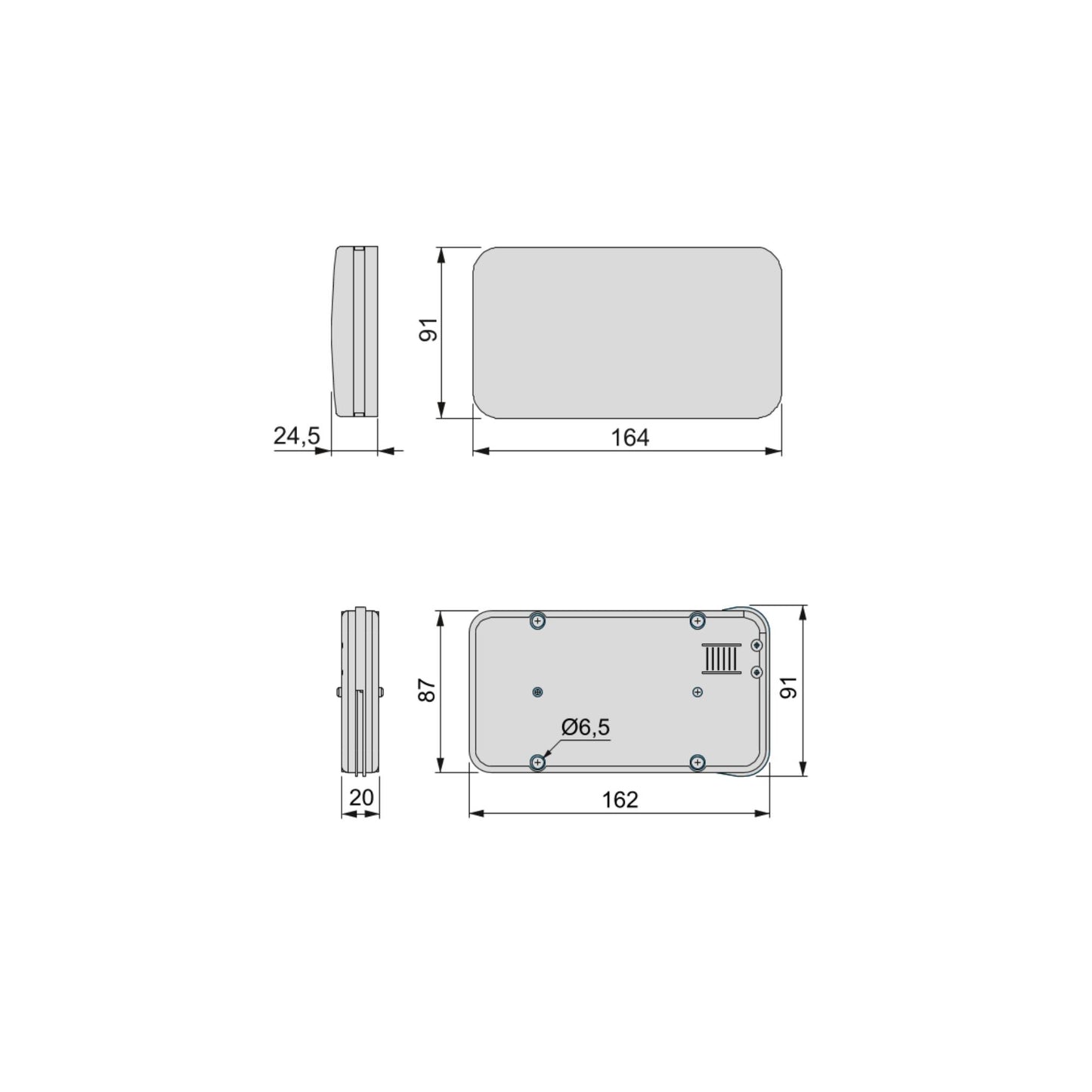 Emuca Miniwinch mechanism for folding doors with cover, 14kg, Steel and Plastic, Grey