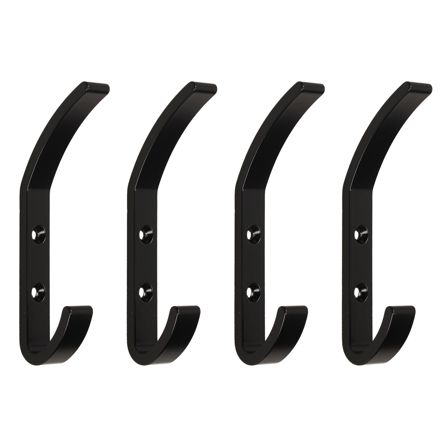 Emuca Set of 4 Nelson wall hangers, aluminium, painted black