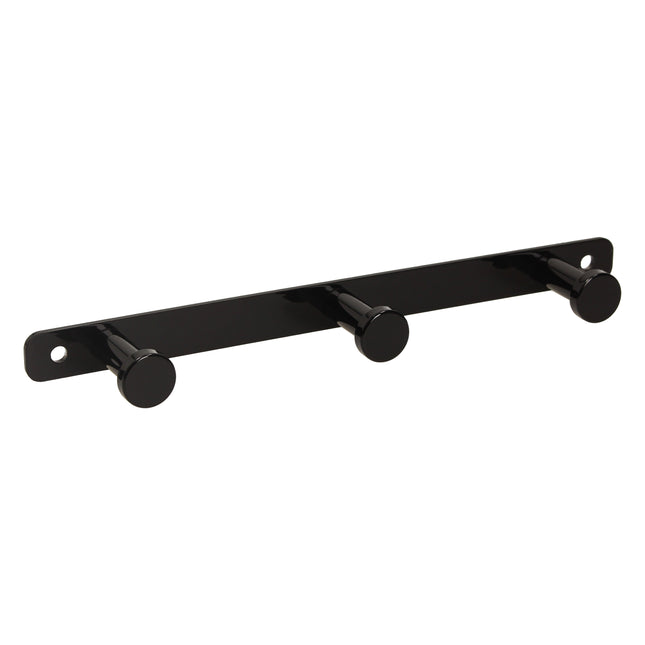 Emuca Colgador de pared Hamilton, 3 percheros, Pintado negro, Acero