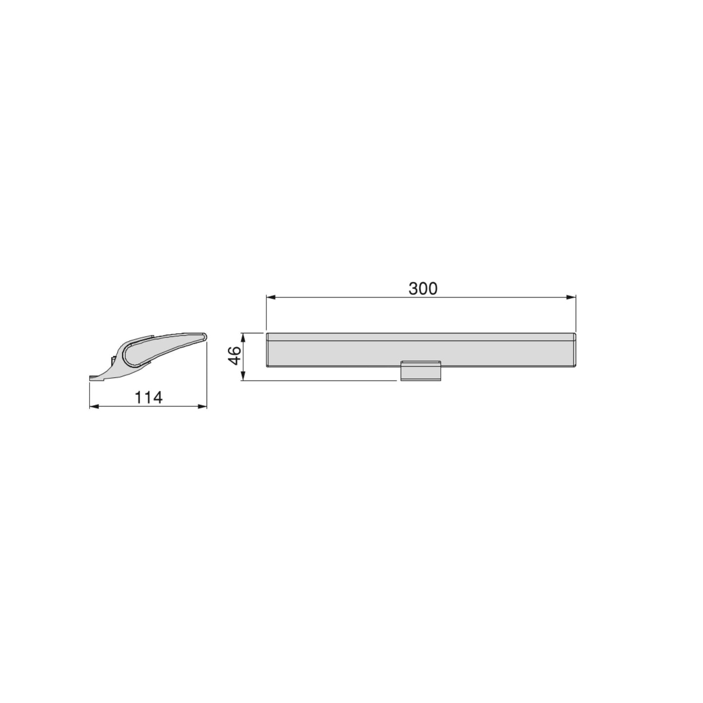 Emuca Aries LED bathroom mirror spotlight (AC 230V 50Hz), no converter required, L300mm, 5,700K cool white light, Plastic and Aluminium, Chrome