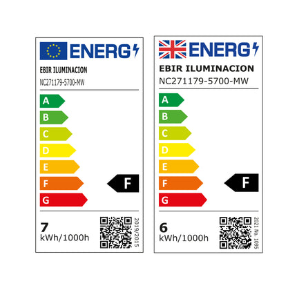 Emuca Foco LED para espejo de baño Aries (AC 230V 50Hz), sin necesidad de convertidor, L300mm, Luz blanca fría 5.700K, Plástico y Aluminio, Cromado